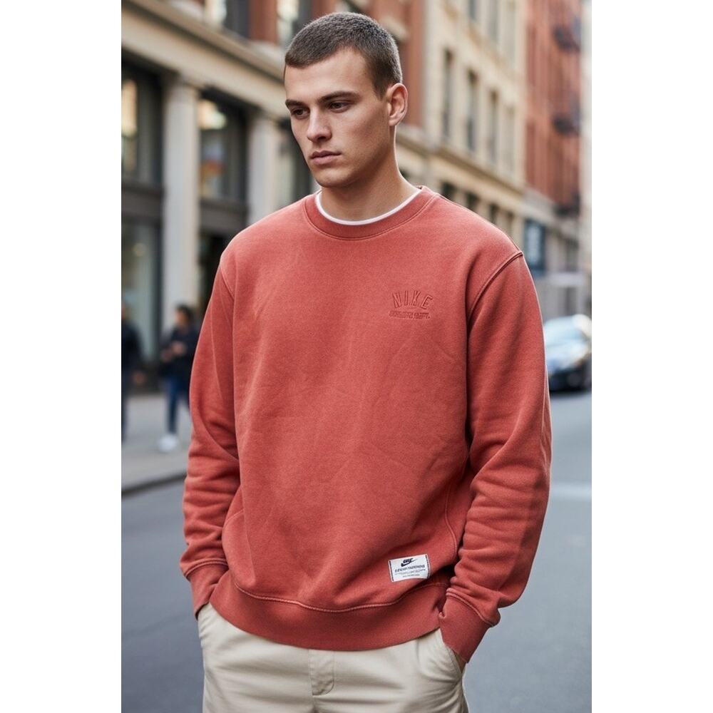 Nike Faded Sweatshirt Burnt Orange Grunge Skater Streetwear Athletic Dept Mens M